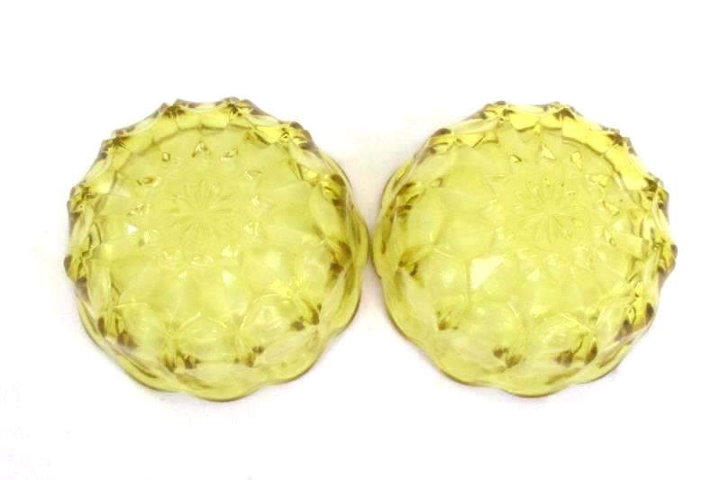 Lot 2 Anchor Hocking Fairfield Amber Salad Dessert Bowls Scalloped Gold Yellow