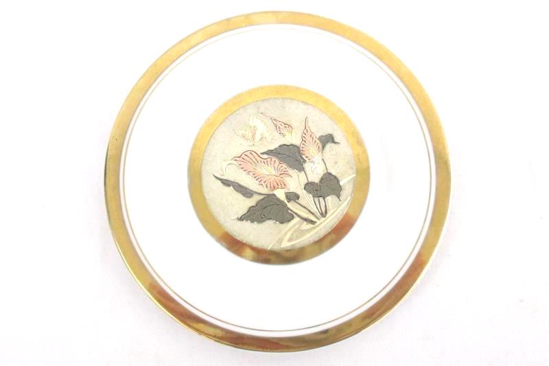 Lot of 2 Art of Chokin 24K Gold Trim Butterfly Plate Saucer 6.5 Inch Round Japan