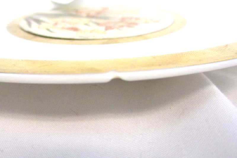 Lot of 2 Art of Chokin 24K Gold Trim Butterfly Plate Saucer 6.5 Inch Round Japan
