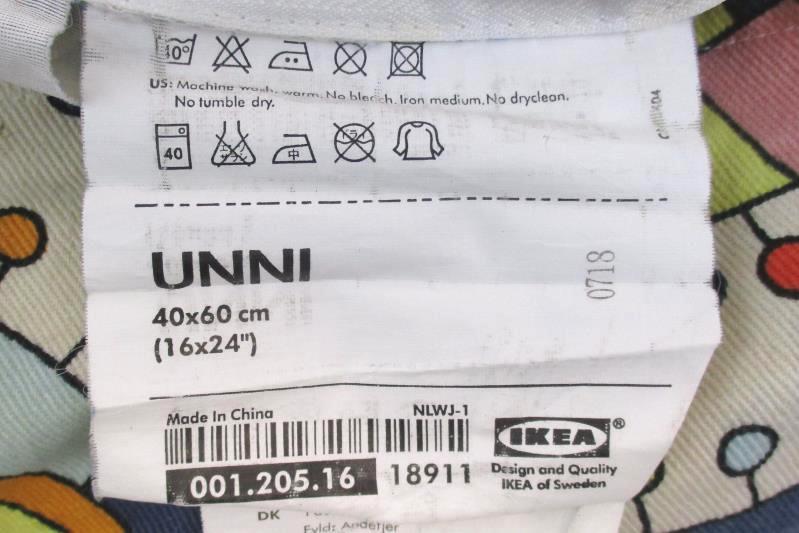 Ikea Unni Decorative Rectangle Throw Pillow Geometric Pillowcase Zips Washable