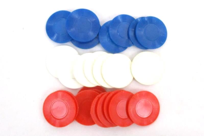 Vintage Box Of 107 Arrco Playing Card Company Interlocking Poker Chips Plastic
