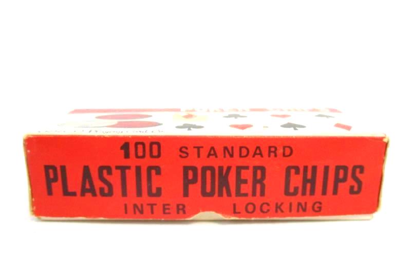 Vintage Box Of 107 Arrco Playing Card Company Interlocking Poker Chips Plastic