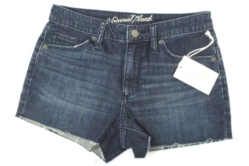 Universal Thread Jean Shorts Dark Blue Denim Cut Off Women's Sz 0 25R With Tag
