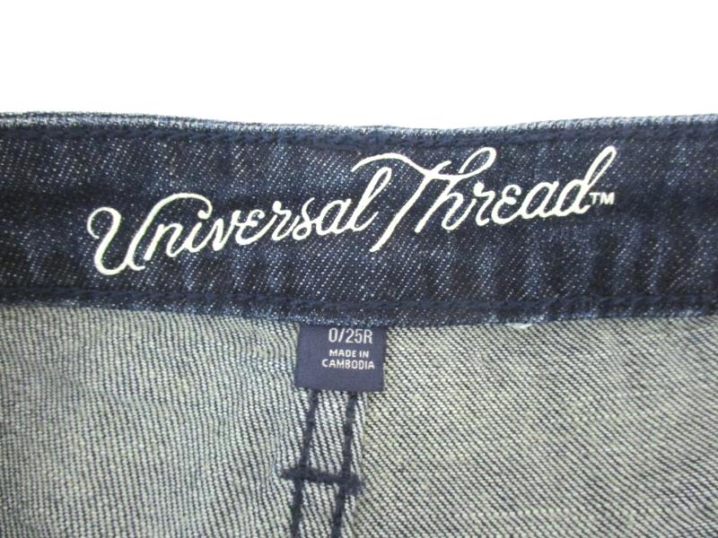 Universal Thread Jean Shorts Dark Blue Denim Cut Off Women's Sz 0 25R With Tag