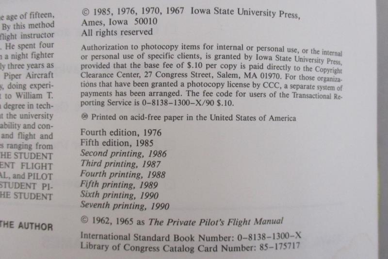 The Advanced Pilot's Flight Manual William K Kershner 1990 5th Edition ISU Press