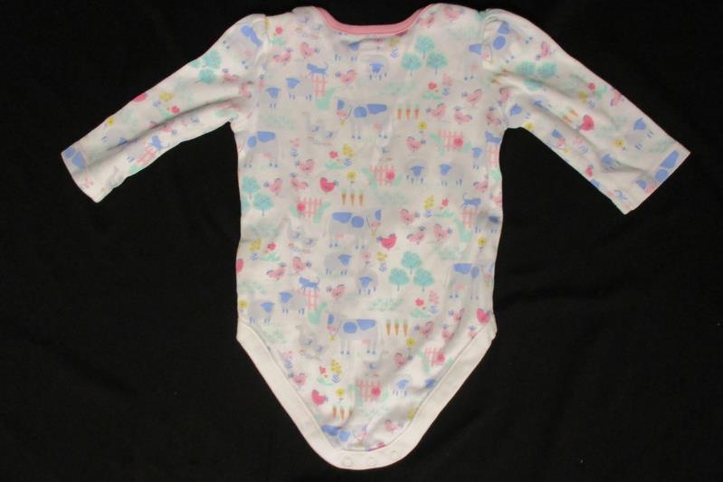 Gymboree Newborn Essentials 3 to 6 Months Pink Striped Farm Animals Coverall