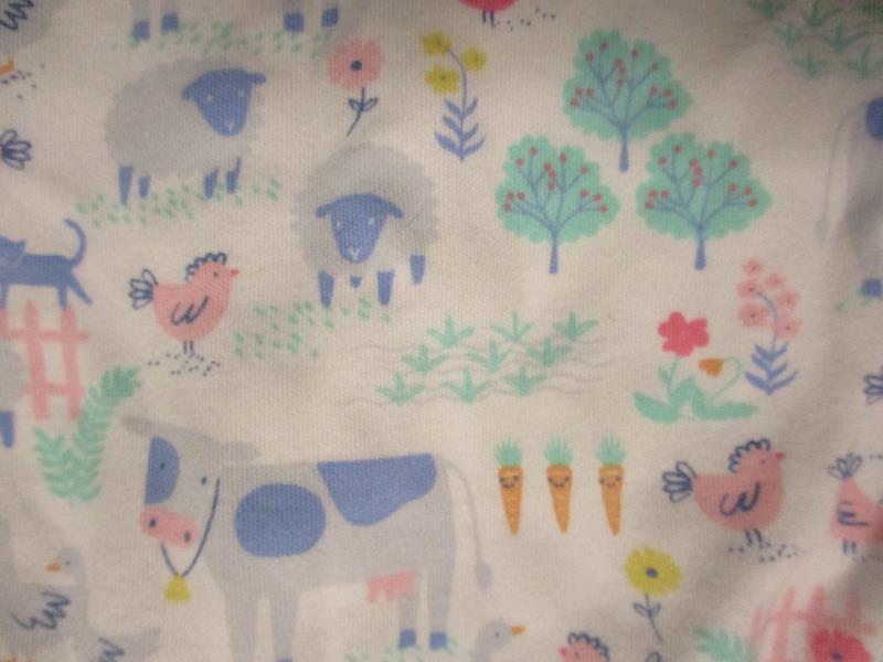 Gymboree Newborn Essentials 3 to 6 Months Pink Striped Farm Animals Coverall