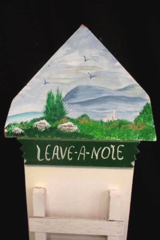 Handmade Wood Leave A Note Wall Plaque With Mailbox Hand Painted