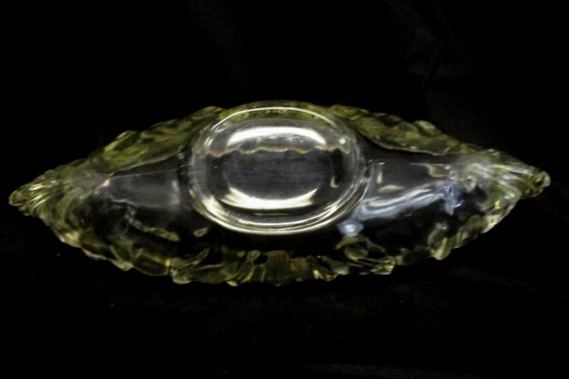 Vintage Jeannette Gondola Glass Centerpiece Bowl Gold Trim