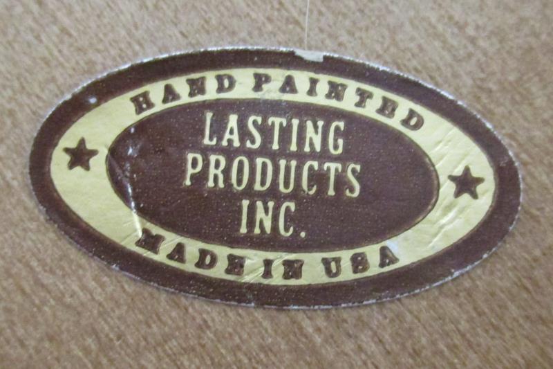 Vintage Lasting Products Wood And Porcelain Wall Hanging Handpainted Rose