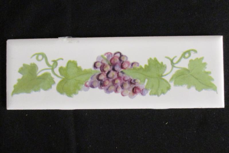 Lot 3 Italian Listello White Grape Ceramic Tiles 6 X 2 Unused Made In Mexico