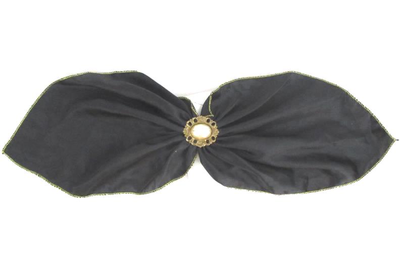 Lot of 3 Girl's Hair Ribbon Bow Clips Brooch Black White Blue Gold Trim