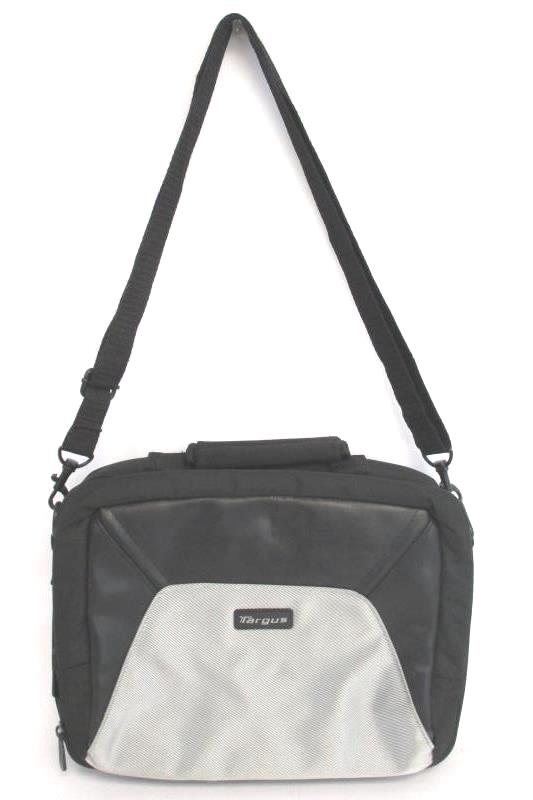 Targus Small Laptop Bag Tablet 11x9 Black Silver Travel Nylon Shoulder Strap