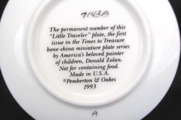 Pemberton Oakes 1993 Zolan Little Traveler Girl with Suitcases Miniature Plate