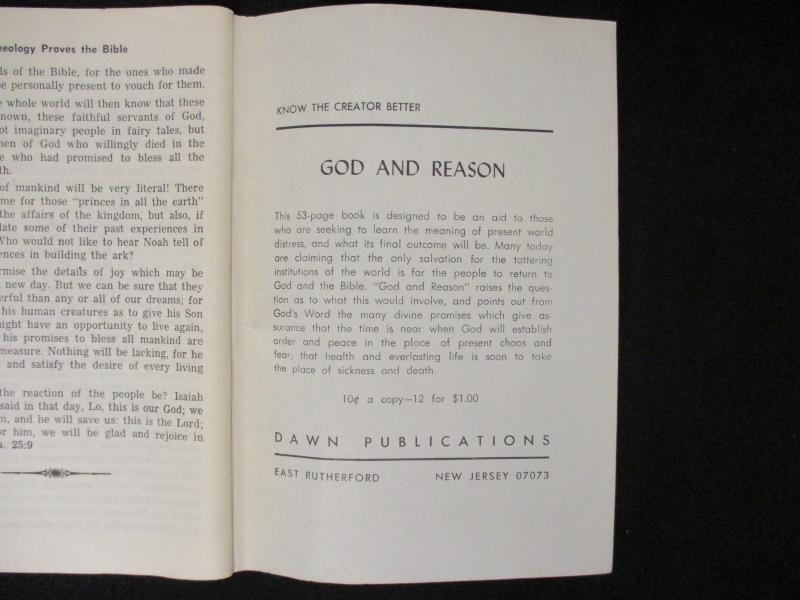 Archeology Proves the Bible Booklet Dawn Publication 1960's Publication