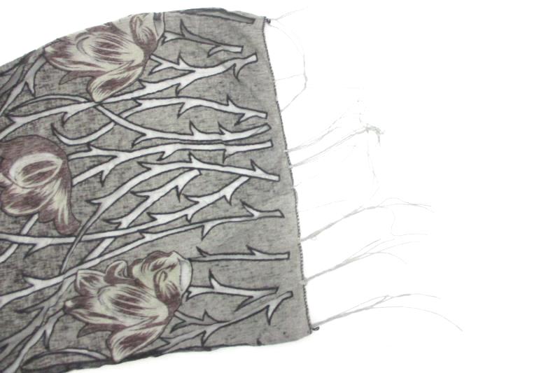 2 Vintage Women's Scarves Shawl Purple Gray White black