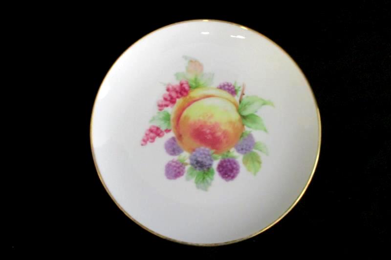 Vintage Thomas Germany Porcelain Fruit Side Plate with Gold Trim 7035 29