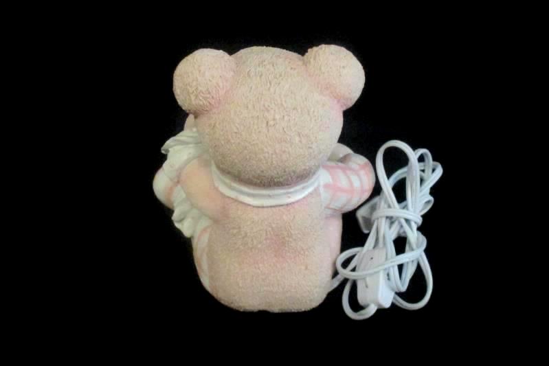 Roman Inc Child's Pink Patchwork Teddy Bear Electric Lamp Night Light