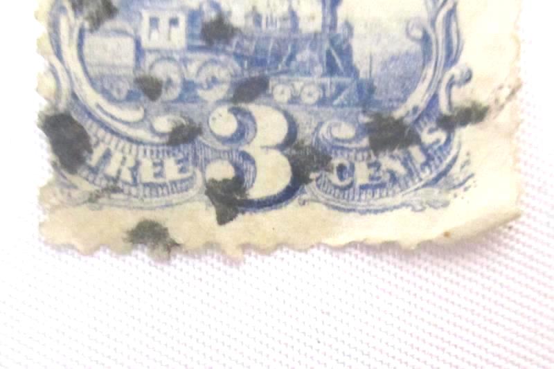 1869 Railways Of America 3 Cent United States Postage Stamp Scott 114 Used