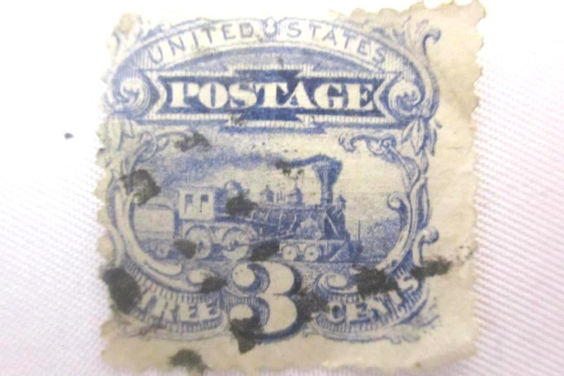 1869 Railways Of America 3 Cent United States Postage Stamp Scott 114 Used