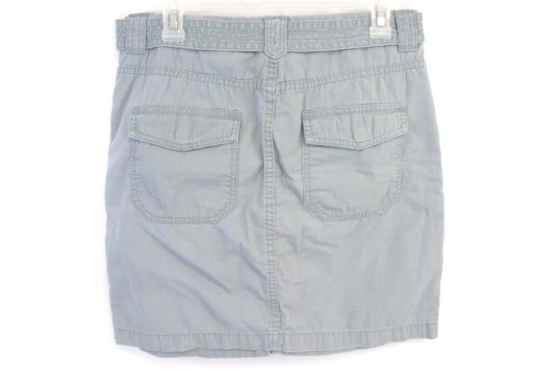 Calvin Klein Jeans Women's Knee Length Blue Twill Skirt Belted Cotton Size 6