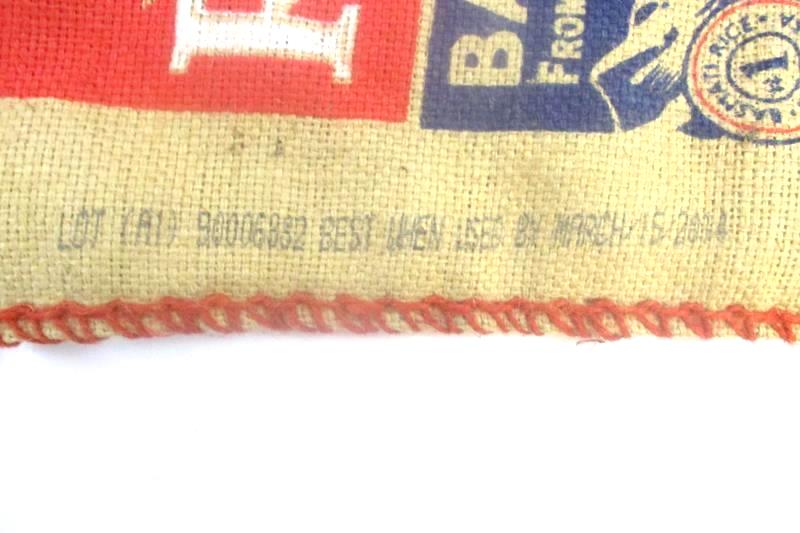 Royal Basamati Rice Burlap Bag Tote Purse Handles Zipper
