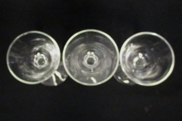 Lot of 3 Aperitif Glasses Clear Footed Wedding Party Replacement