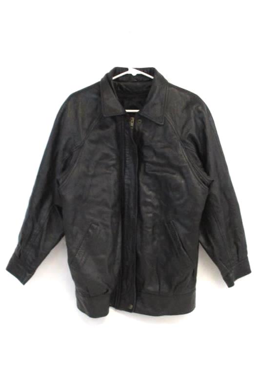 Tannery West Men's Thinsulate 3M Black Leather Bomber Jacket Zip Out Liner Sz S