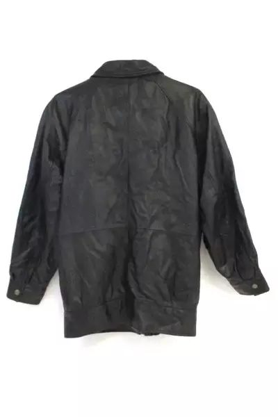 Tannery West Men's Thinsulate 3M Black Leather Bomber Jacket Zip Out Liner Sz S