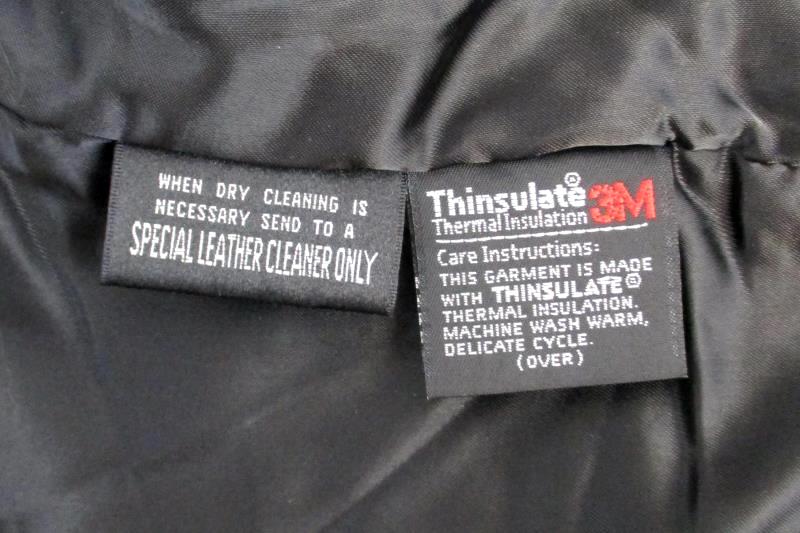 Tannery West Men's Thinsulate 3M Black Leather Bomber Jacket Zip Out Liner Sz S