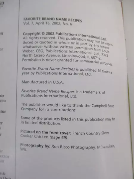 Home-Tested Slow Cooker Recipes 180 Recipes 2002 Booklet Pil Publications