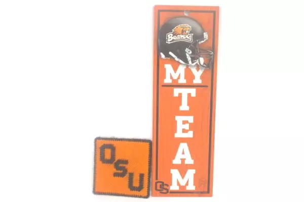 Lot of 5 OSU Oregon State University Items Sign Sunglasses Hair Tie Pom Pom