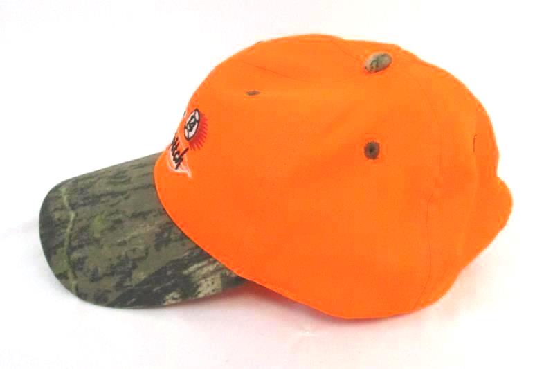 Port Authority Fastpitch Softball Cap Hat Neon Orange Camo Easy Fasten Back