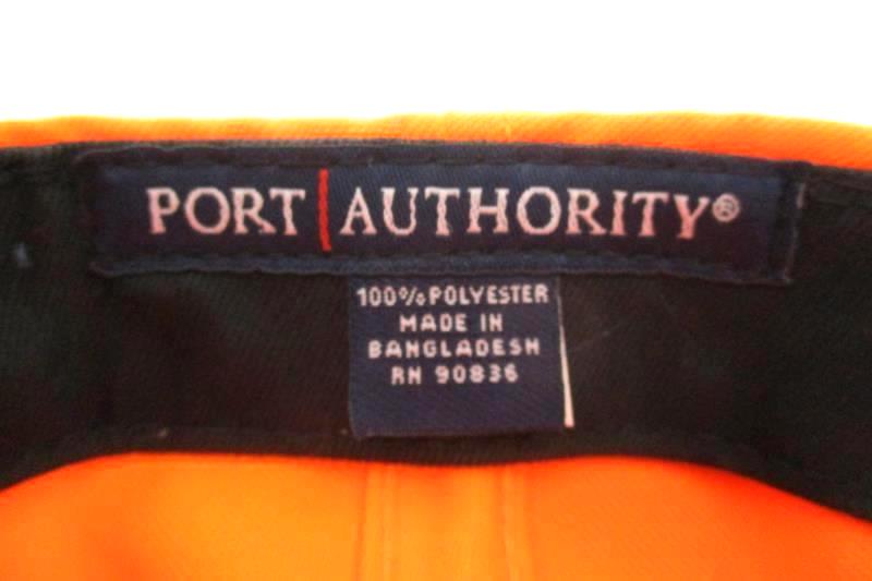 Port Authority Fastpitch Softball Cap Hat Neon Orange Camo Easy Fasten Back