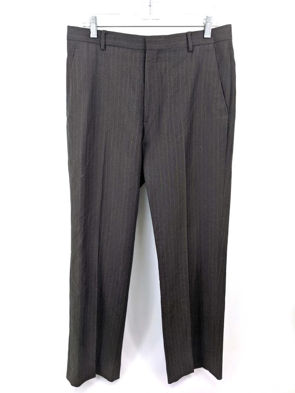 J. Crew 100% Wool Career Pants Brown Pin Stripe Men's Sz 33/30