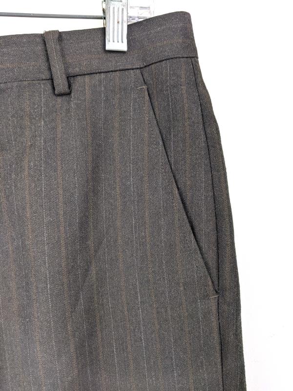 J. Crew 100% Wool Career Pants Brown Pin Stripe Men's Sz 33/30