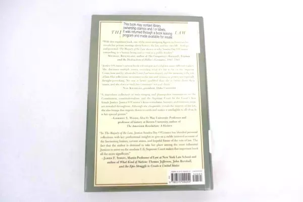 The Majesty Of The Law by Sandra Day O’Connor 2003 Hardcover Ex-Library