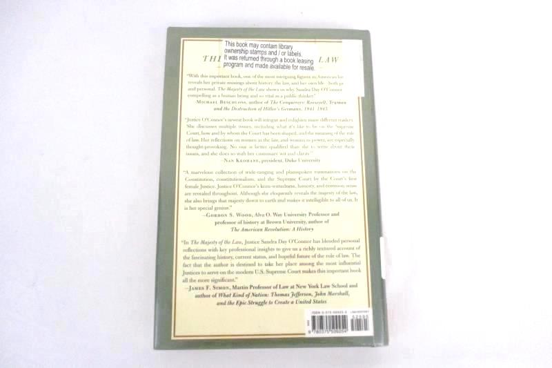 The Majesty Of The Law by Sandra Day O’Connor 2003 Hardcover Ex-Library