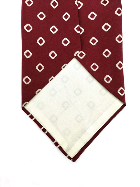 Vintage FRANK BROTHERS 100% Silk Neck Tie Burgundy Squares Woven Pattern