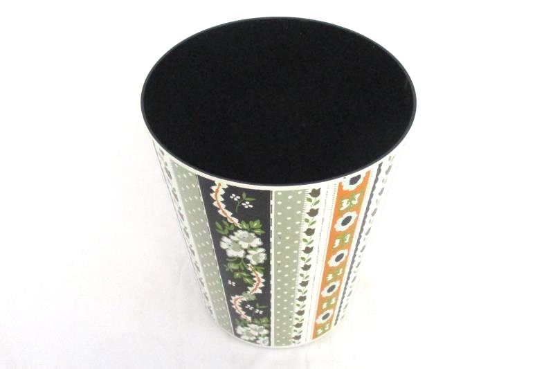 Lot of 2 Bathroom Items Plunger Trash Can Seven Seas Mainstays Black Paisley