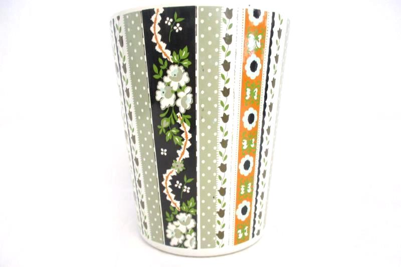 Lot of 2 Bathroom Items Plunger Trash Can Seven Seas Mainstays Black Paisley