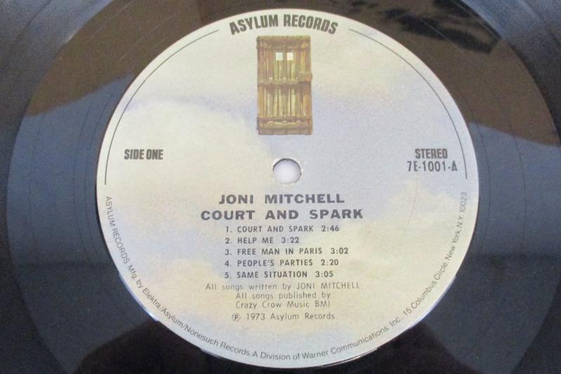 Joni Mitchell Court and Spark Vinyl LP Record 1973 Asylum 7E1001 Free Man Paris