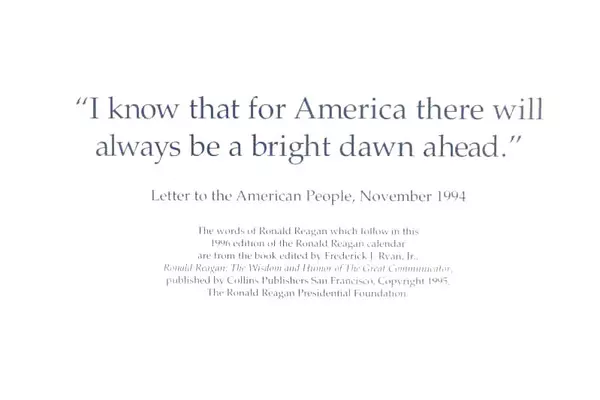 Ronald Reagan Presidential Foundation Calendar 1996 Limited Edition