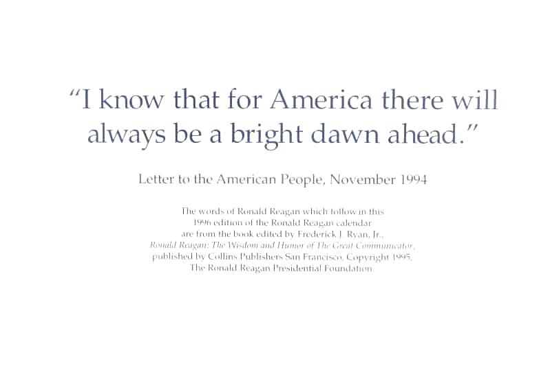 Ronald Reagan Presidential Foundation Calendar 1996 Limited Edition