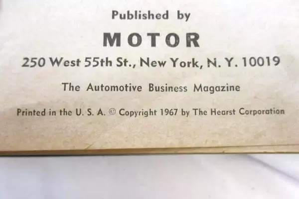Motor's Auto Repair Manual 1967 30th Edition 1st Print Hardcover Hearst Corp