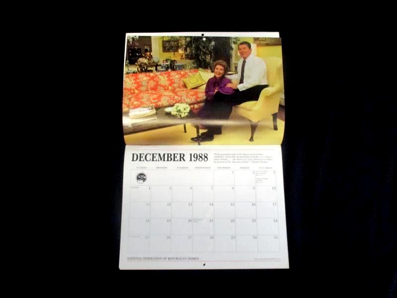 Ronald Reagan Calendar 1988-1989 National Federation of Republican Women