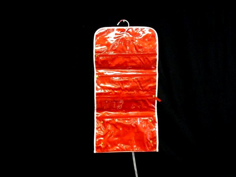 Yon Ka Paris Make Up Shower Travel Bag Plastic Red White Floral Foldable