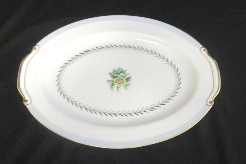 Lot of 2 Fuji China Island Wreath Serving Plate Vegetable Dish Floral Gold Rim