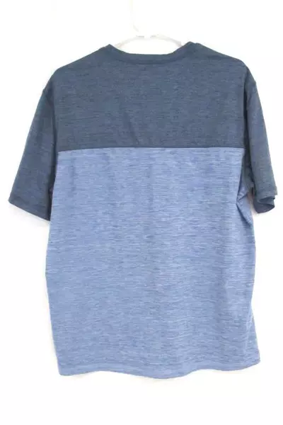 GH Bass Men's For Hard Services Heathered Blue Tech Shirt Short Sleeve Size M