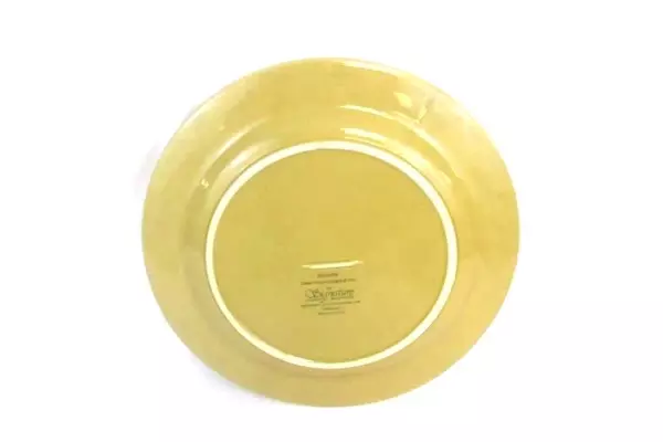 Signature Housewares Sorrento Stoneware Serving Plate 14in Leaf Design Gold